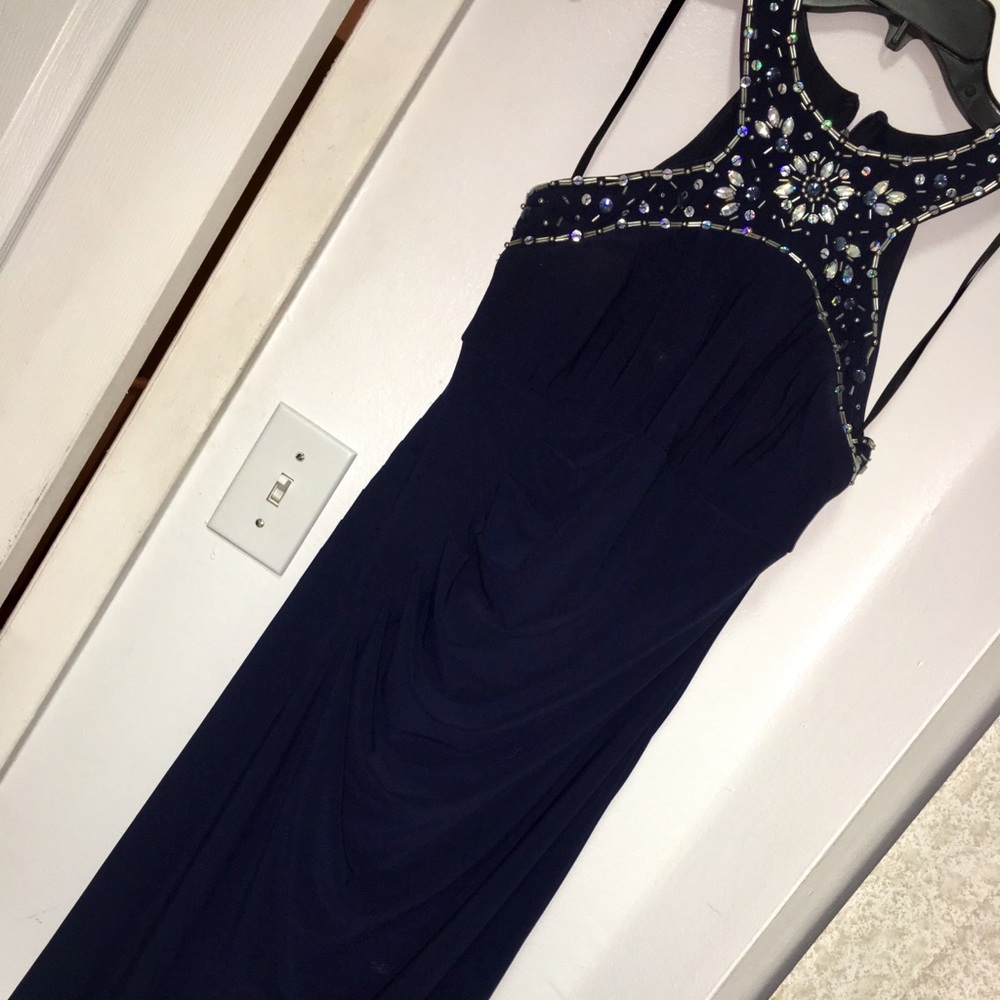 Navy blue Prom dress. From Macy’s, size 10. - Picture 3 of 4